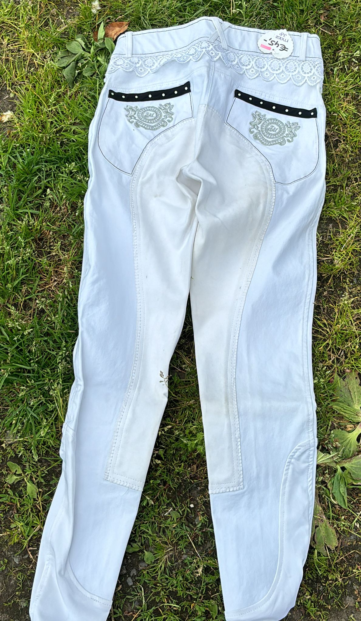 Witte rijbroek maat 38