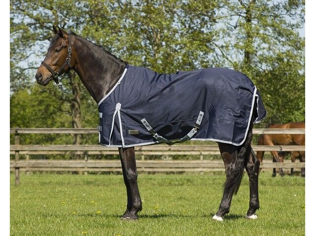 QHP Regendeken 0 gram blauw fleece gevoerd