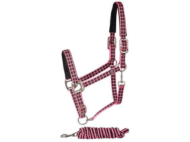 Harry's Horse Halsterset Square Roze - Maat Pony