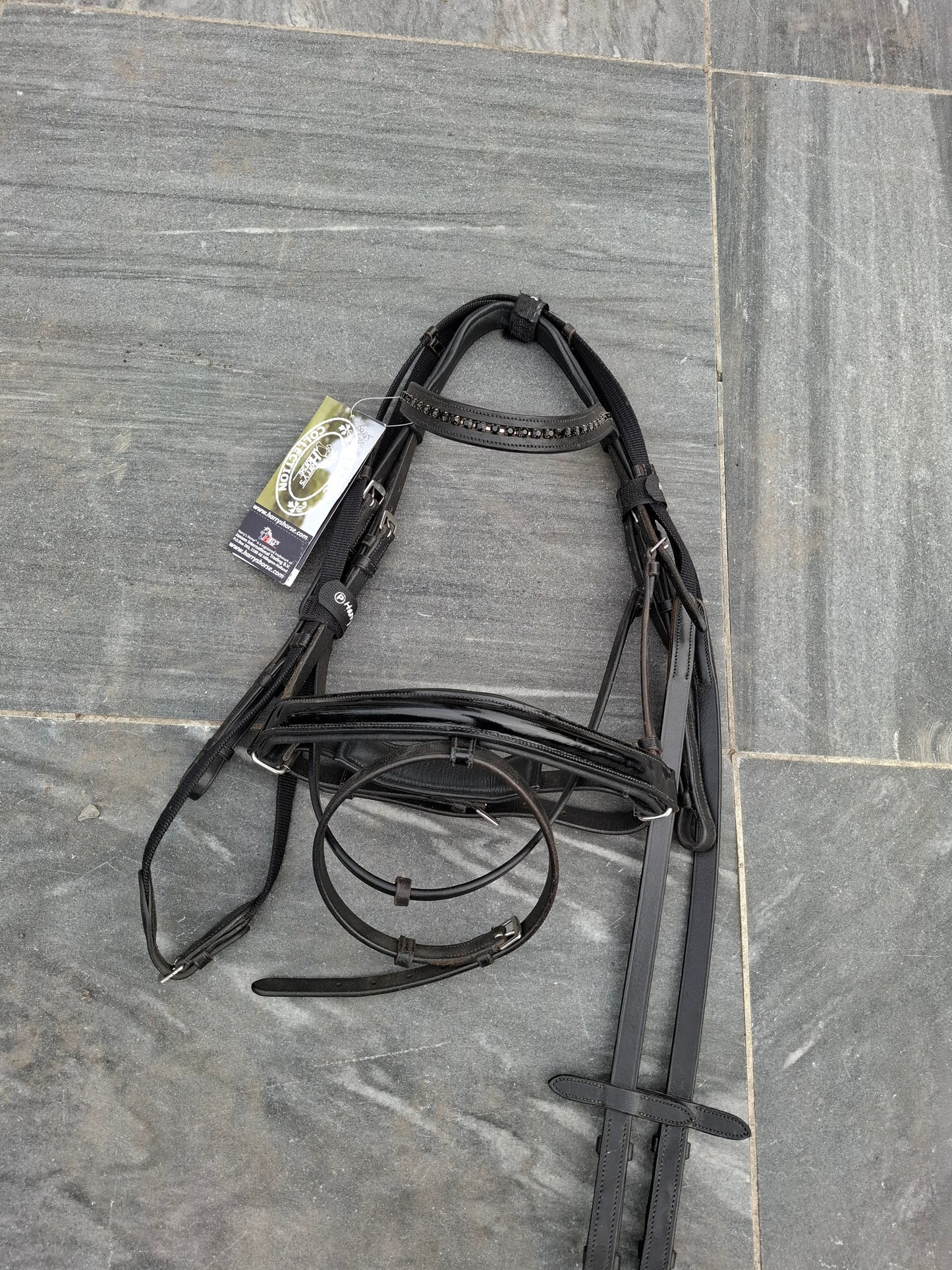 Harry's Horse Hoofdstel Luxe Lak Zwart - Pony
