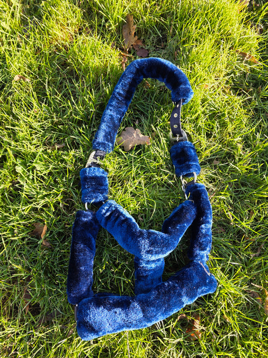 Blauw bont halster
