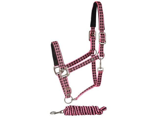Harry's Horse Halsterset Square Roze - Maat Pony