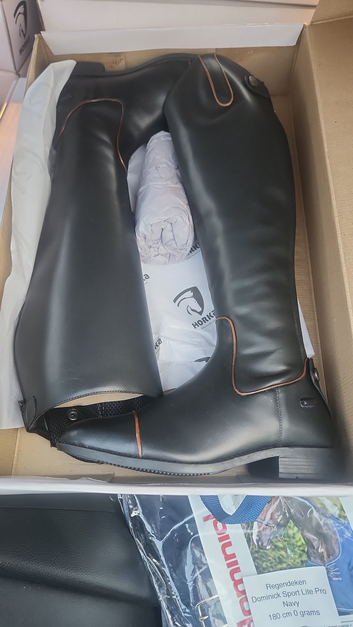 Zwart/cognac Horka Master leren laarzen