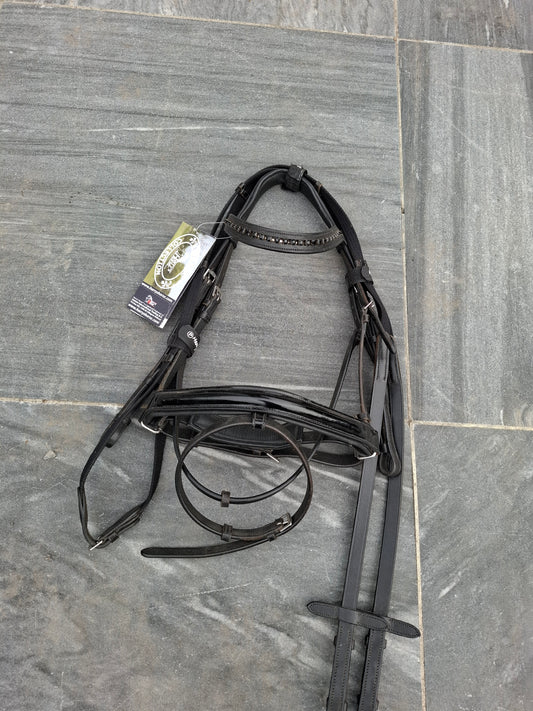 Harry's Horse Hoofdstel Luxe Lak Zwart - Pony